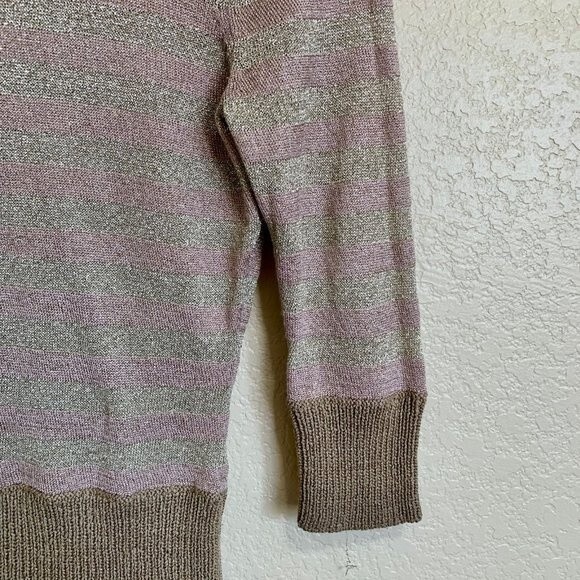 Jessica by Christopher L top women knit top glitter turtleneck sweater size S - Picture 5 of 8